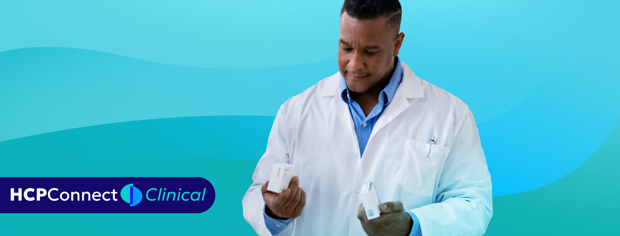 A doctor compares two different medications in boxes.